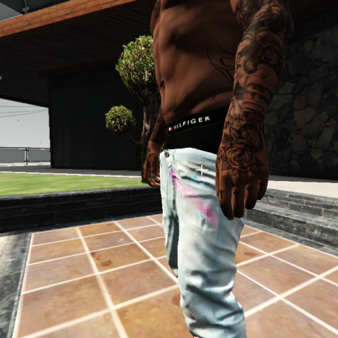 Franklin Khmer Yant Tattoo V2 0 GTA 5 Mod