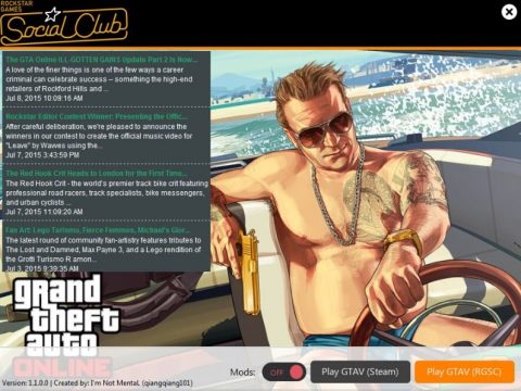 GTA V 1 Click Mod On/Off Launcher 1.1