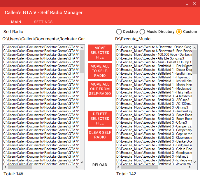 GTA V - Self Radio Manager 1.0.0.2