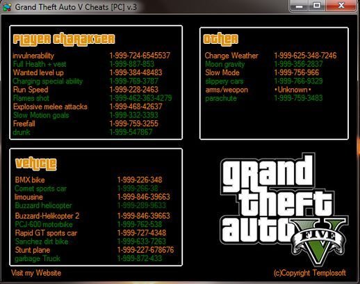 Grand Theft Auto V Cheat Table [PC] v.3