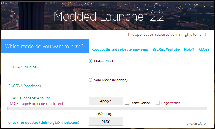 Modded Launcher (Works with RPF mods) 2.2