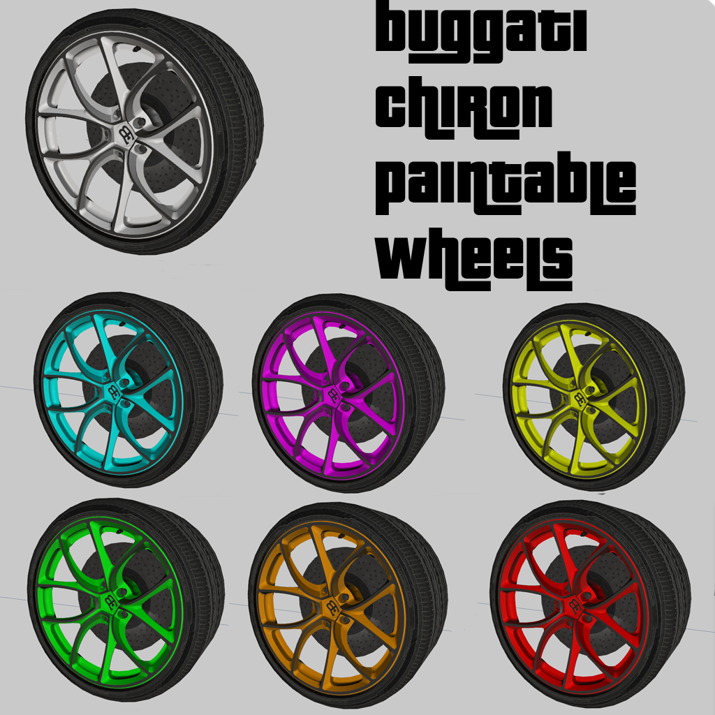 Paintable Buggati Chiron Wheels [ZModeler3 Resource] 1.1