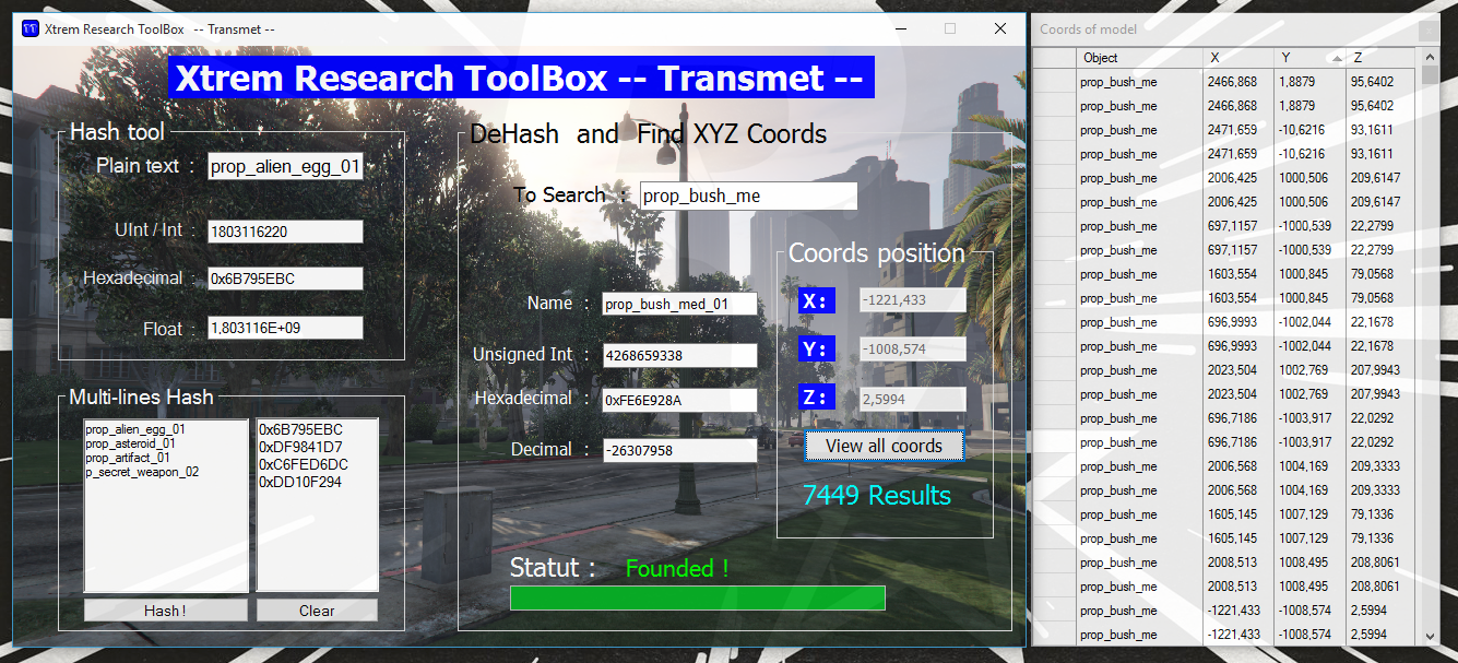 XtremToolBox -- Hash / DeHash / XYZ coords object 1.0