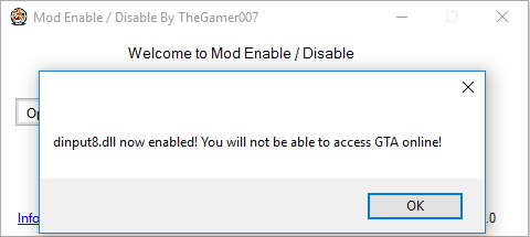 Mod Enable / Disable 1.0