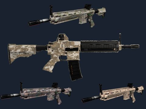 PUBGmobile M416 style + multicams camopack for HK416 Carbine Rifle