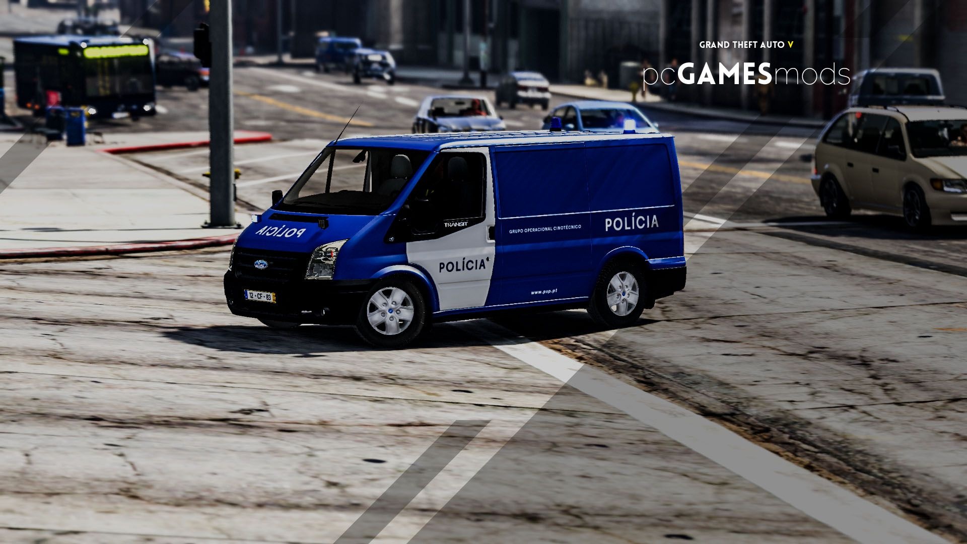 Portuguese PSP Cinotechnical Operational Group - Dog Carriage - Ford Transit [ AddOn / Non-Els ]