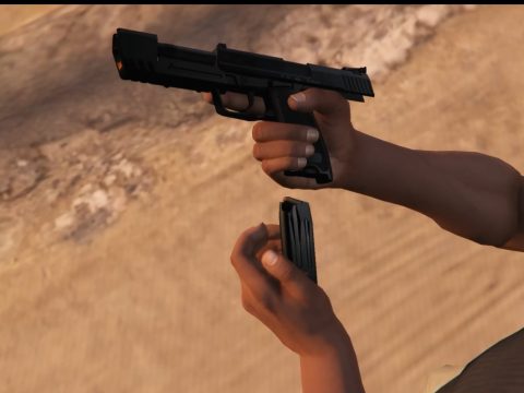Black/Chrome H&K USP .45 [Animated]