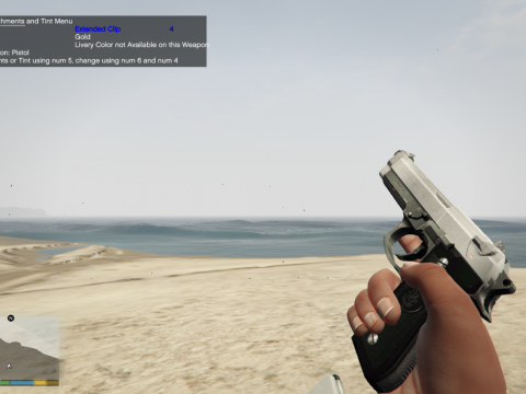Beretta M9 Silver-Black Retextured, Animated / Replaces Pistol Luxe