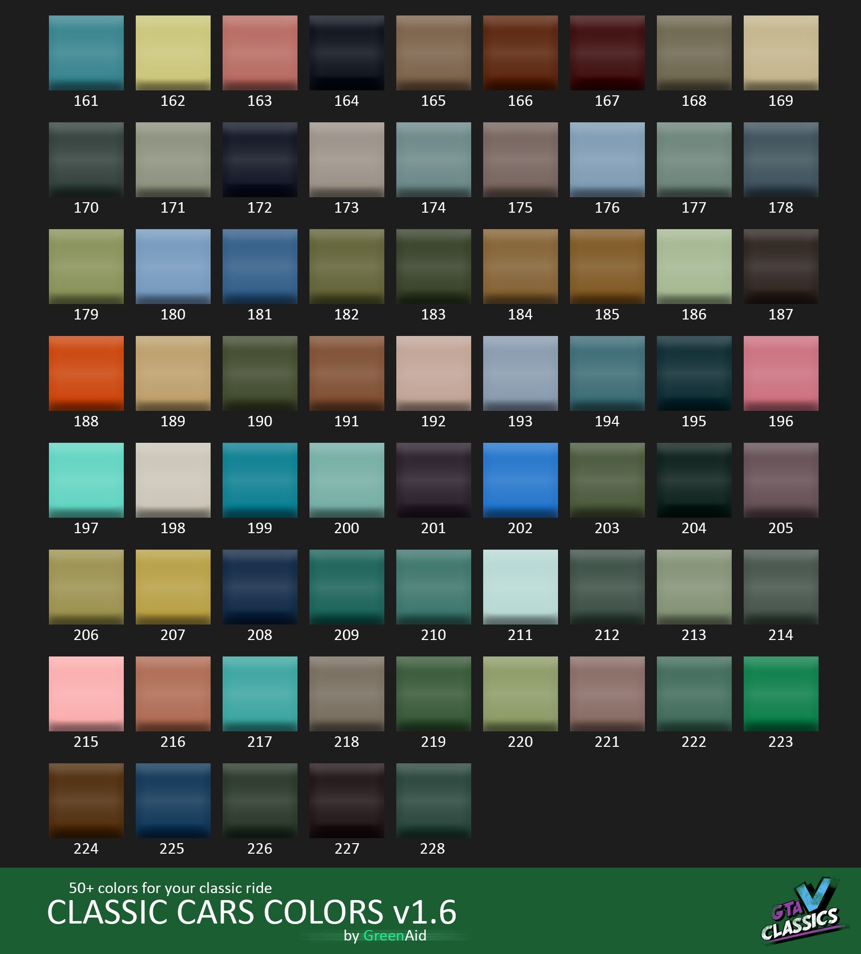 Classic Car Colours [Add-On] 1.6