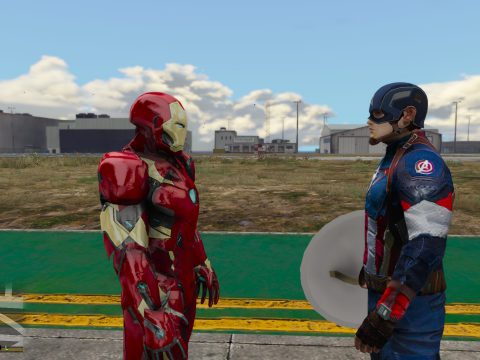 Captain America: Civil War Iron Man Mk.46 Armor + Captain America Ported Head 1.2