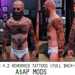 HD Tattoos (face/sleeve/back/feet) for Trevor Franklin & Michael 1.8