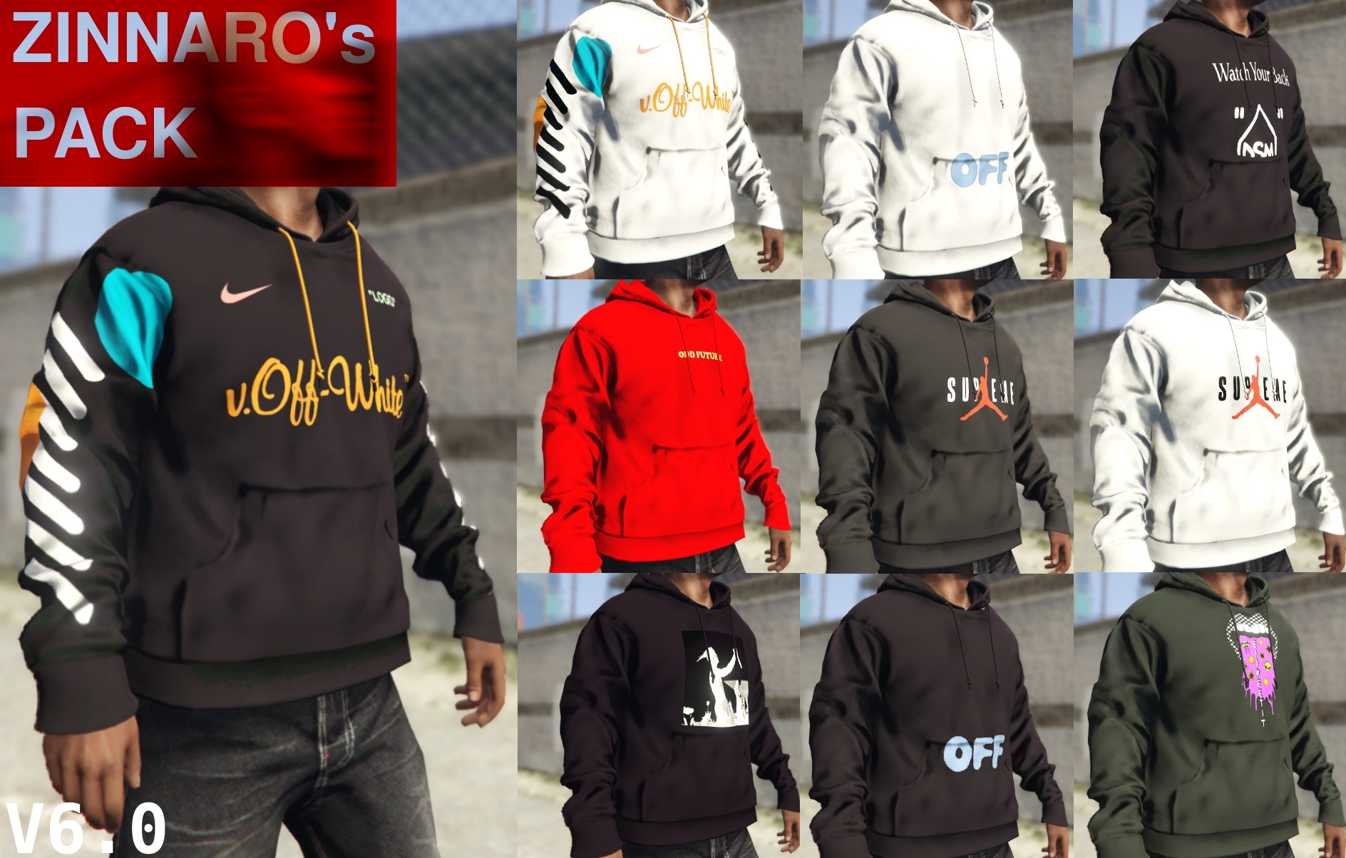 Hoodies Collection (Fila, Supreme, Gucci, ellesse, Lacoste, Trasher, OFF-WHITE, Dolce & Gabbana, Stranger Things, Nike Air, Champion, Comme des garçons, Palace, Kappa, Guess) 6.0