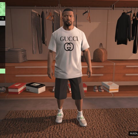 Gucci Logo T-Shirt for Franklin 1.0 – GTA 5 mod