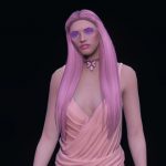 Long sleek hairstyle with 2 small braids for MP Female