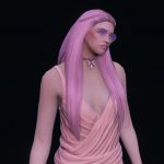 Long sleek hairstyle with 2 small braids for MP Female