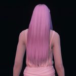 Long sleek hairstyle with 2 small braids for MP Female