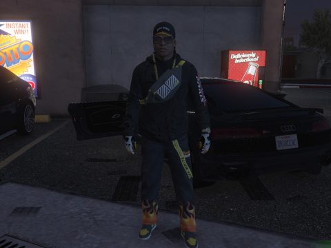 Palm Angels Flame Pants For Franklin 1.0
