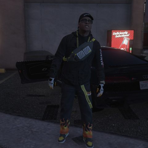 Palm Angels Flame Pants For Franklin 1.0 – GTA 5 mod