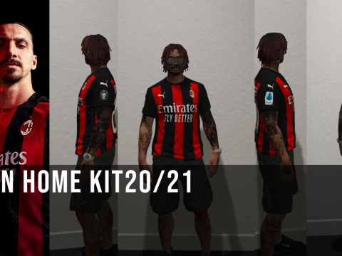 MP AC MILAN HOME FOOTBALL JERSEY 2020/21 [Fivem Ready] 1.1