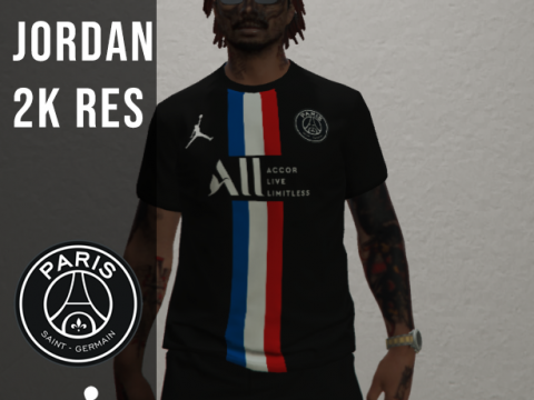 MP NIKE PARIS SAINT-GERMAIN 2020 JORDAN JERSEY BLACK [Fivem Ready] 1.1