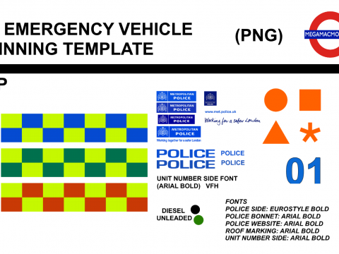 UK Emergency Vehicle Skinning Template WIP