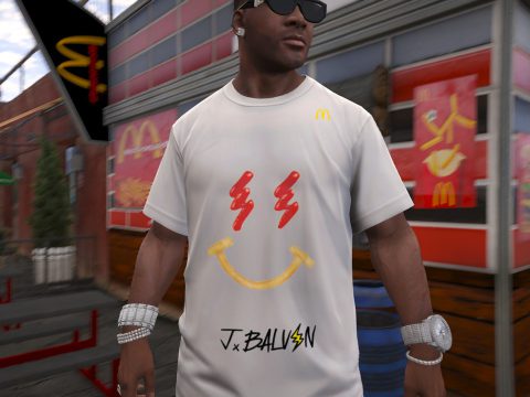 J.Balvin McDonald's Smiley Face T-Shirt