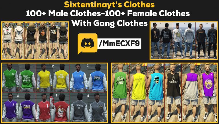 Male& Female& Gang Clothing Pack FiveM Ready 0.01 – GTA 5 mod