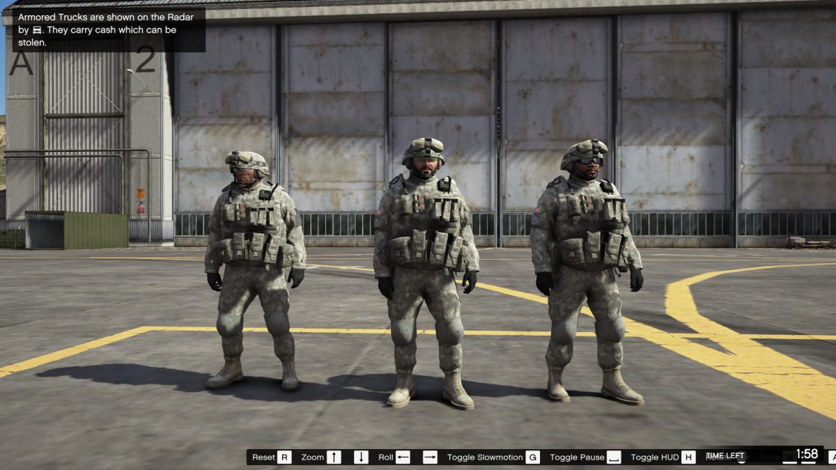 US army outfits for Franklin, Trevor and Michael 1.0 – GTA 5 mod