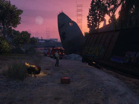 Horrific Plane-Train Accident Scene