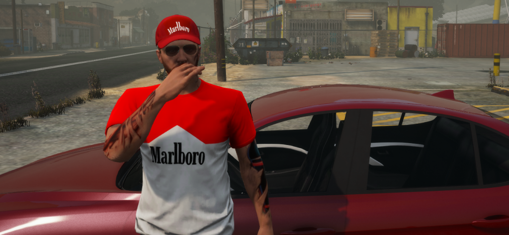 Marlboro cap and t-shirt 1.0 – GTA 5 mod