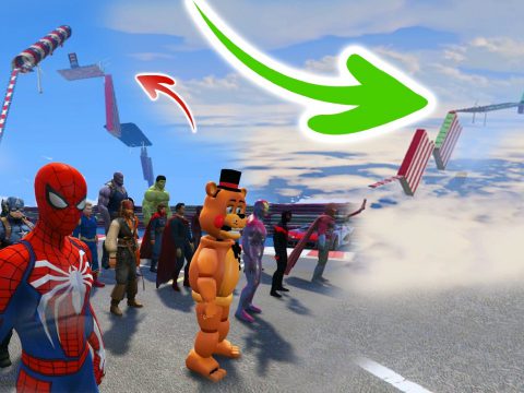 GTA 5 mega ramp longest jump stunt challenge 0.1
