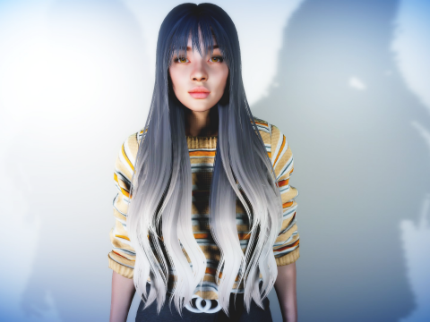 Long Haircut With Highlights For MP Female 1.0