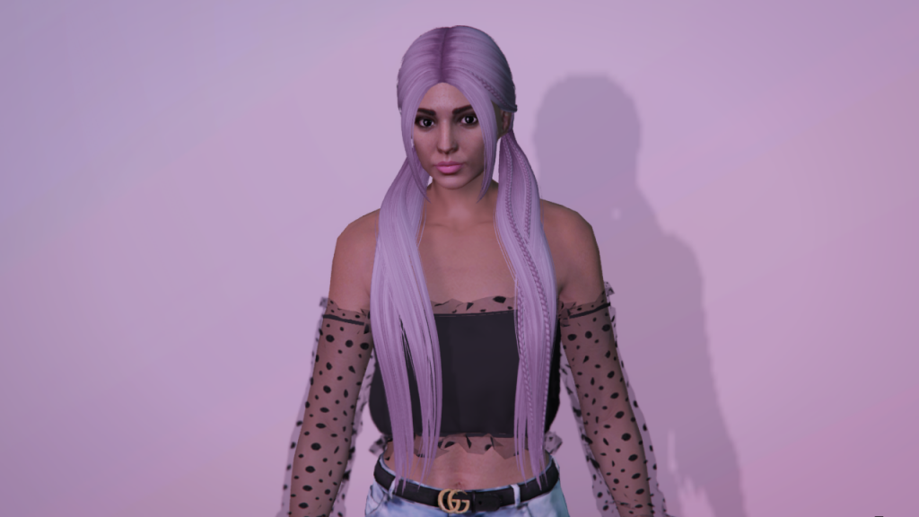 Ponies with two synthetic braids hairstyle for MP Female – GTA 5 mod