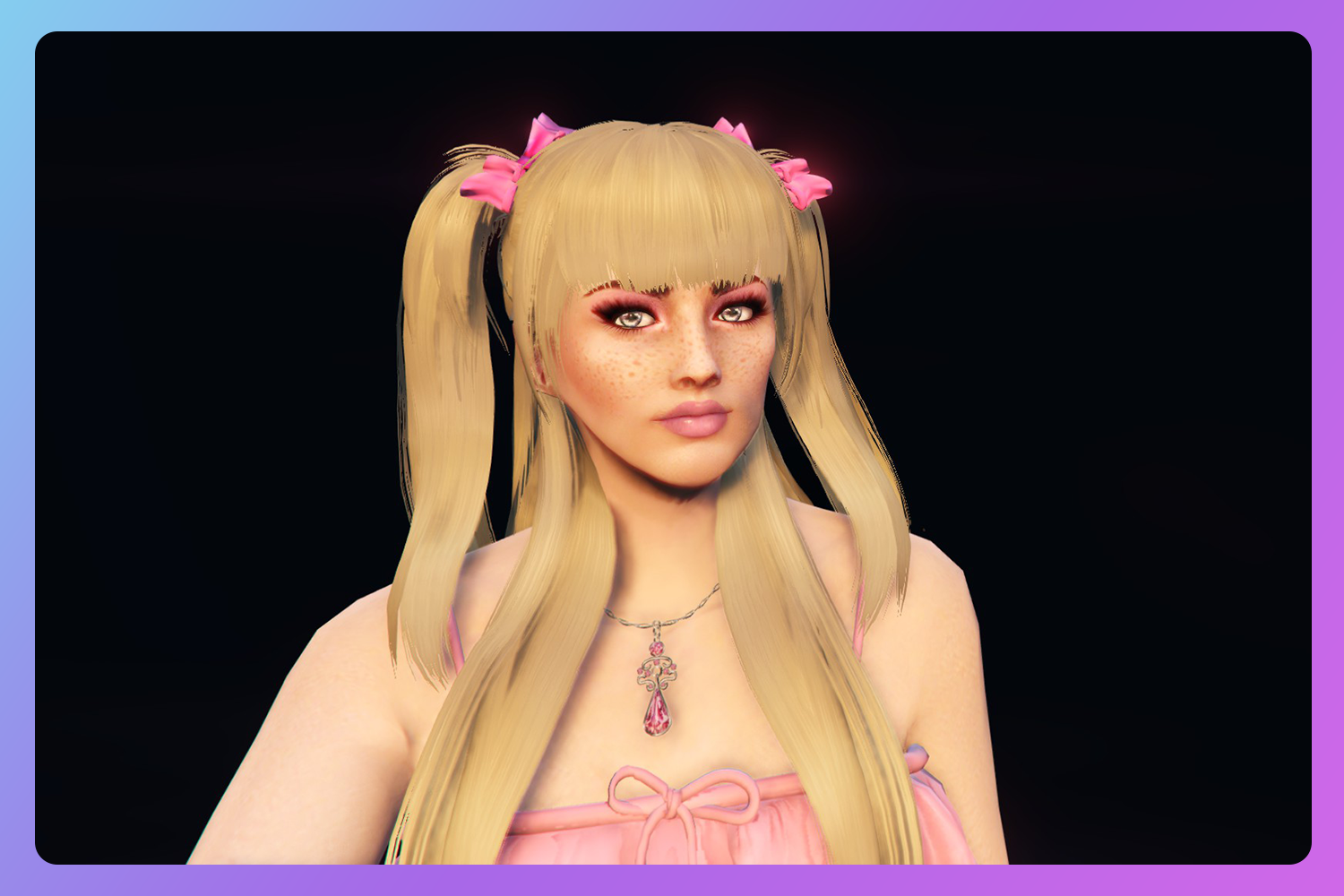 Cute 2 Pigtails With Bows Hairstyle For Mp Female Gta 5 Mod