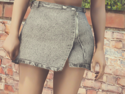 Denim skirt and Tube top for MP Female 1.0