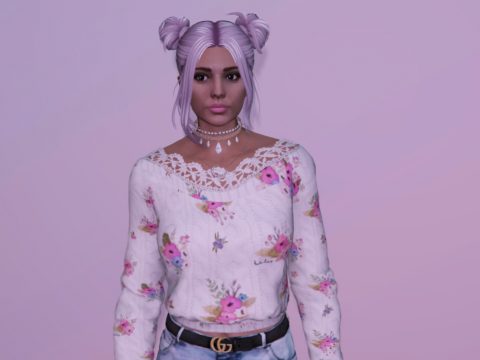 Double bun hairstyle for MP Female