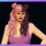 Long double-color curly hair with buns for MP Female 1.0