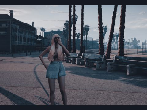 Long hairstyle with a bun for MP female 1.1