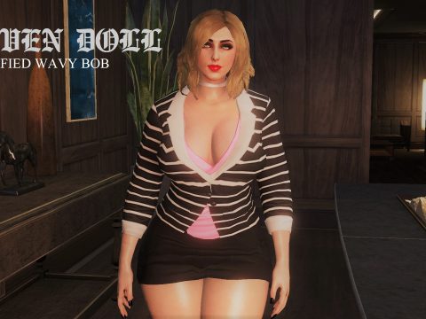 Modified Longer Wavy Bob for MP Female 1.0