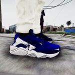Nike Air Huarache Black and White x Royal Blue Run Premium