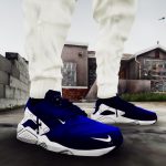 Nike Air Huarache Black and White x Royal Blue Run Premium