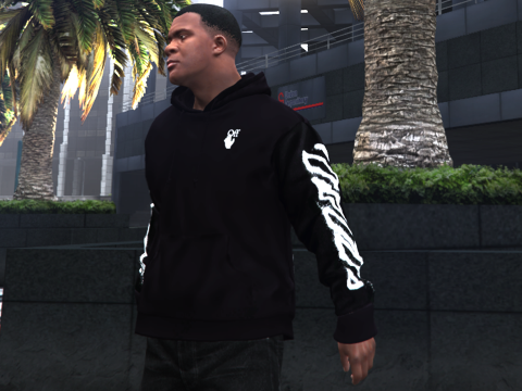 Off-White Spray Marker Black Hoodie for Franklin