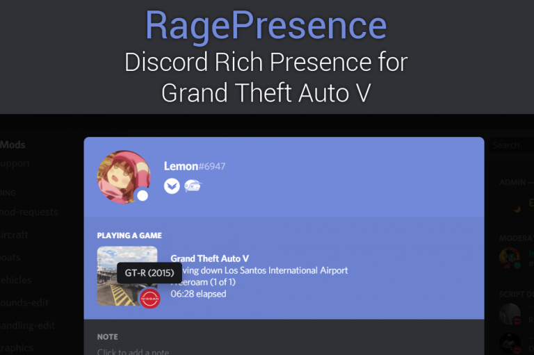 RagePresence Discord RPC for GTA V 0.2