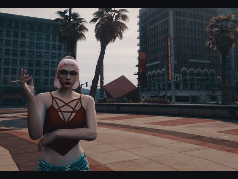 Short hairstyle with a ponytail for MP female 1.1