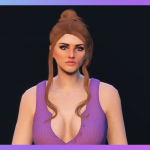 Bun with two loose strands hairstyle for MP Female 1.0