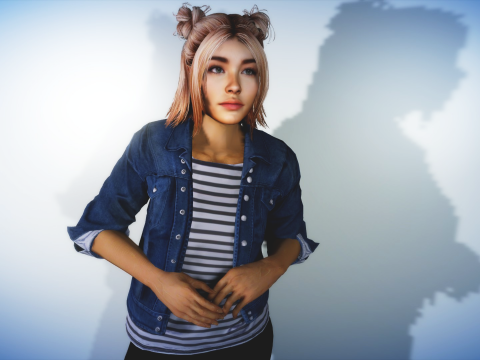 Denim Jacket And Shirt For MP Female 1.0
