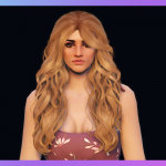 Fluffy pinned-back long hairstyle for MP Female 1.0