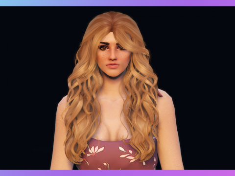 Fluffy pinned-back long hairstyle for MP Female 1.0