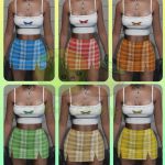 Plaid skirt and top set for MP Female 1.0