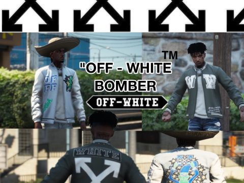 Custom Off White Bomber Jacket for MP Male 1.1